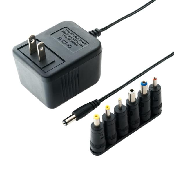 ミヨシ MCO AC DC アダプター ノイズの少ない トランス式 6種プラグ付属 出力電圧安定回路...