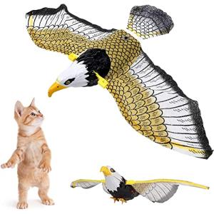 猫用電気鳥のおもちゃ 猫 おもちゃ 猫じゃらし 鳥飛ぶおもちゃ インタラクティブな電気鳥のおもちゃ イーグル/オウムの形 子猫の遊びの追跡の練習 スト｜shiningtoday