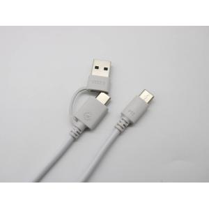 ツナ(Tuna) ジー・ワーカー(G.WORKER) 2in1 PD対応60Wしなやかケーブル, Type-C, 1m, 白