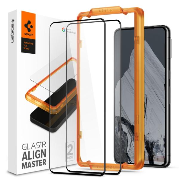 Spigen AlignMaster ガラスフィルム Google Pixel 8 Pro 用 ガイ...