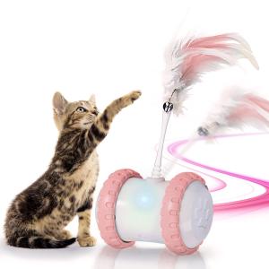 YartanXing 猫 おもちゃ 電動 猫じゃらし 自動 USB充電式 猫の 羽のおもちゃ 鈴付き 羽根 猫喜ぶおもちゃ 回転 LEDライト 自動回｜shiningtoday