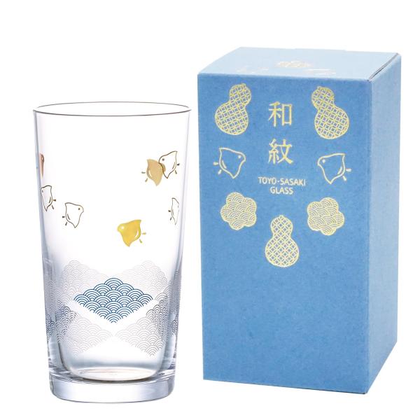 東洋佐々木ガラス 和紋 杯(波千鳥と菱柄)