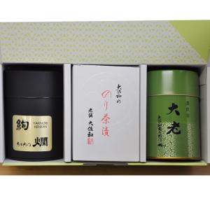 ギフト 濃煎茶大老風缶（７０g）焼海苔絢爛（１２ツ切６０枚） のり茶漬（5.5ｇ×5袋入）詰合せ｜shinise-oosawa