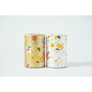 干支缶(午うまver) 濃煎茶50g入×2本銀色と金色 ※人気色セット