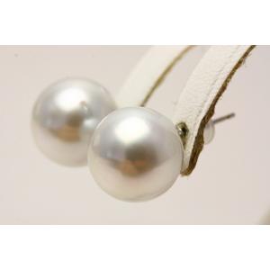 南洋白蝶真珠パールピアス 13mm シルバーカ...の詳細画像1