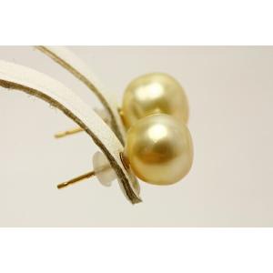南洋白蝶真珠パールピアス 10mm ナチュラル...の詳細画像2