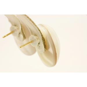マベ真珠パールピアス 19×14mm ホワイト...の詳細画像2