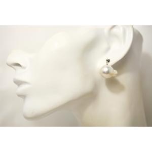 南洋白蝶真珠パールフックピアス シングルデザイン 12mm クリーム 