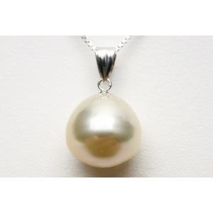 南洋タヒチパール*ペンダントK14/WG K14WG 南洋黒蝶タヒチパール-13mm&ダイヤモンド ミルデザイン