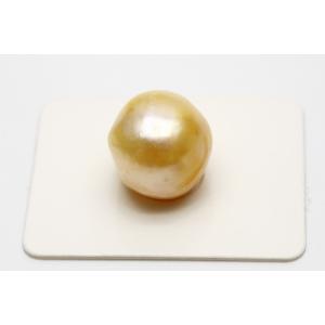 真珠ルース バロック形パールルース2珠 白蝶真珠幅13.4mm ホワイト色