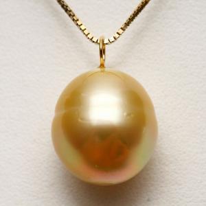 南洋白蝶真珠パールペンダントトップ 16×15mm ホワイトカラー K14WG製