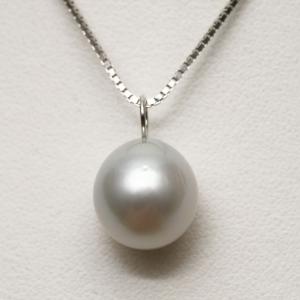 淡水真珠パールペンダントトップ 14mm パープルカラー K18製/D0.23ct 