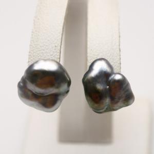 南洋白蝶真珠パールピアス ケシ 8mm マルチカラー K18製 : 真珠倶楽部 