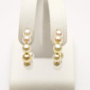パール ピアス 18金 18k フープ 真珠 ベビー あこや本真珠 5-5.5mm k18