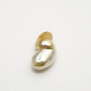 マベ真珠パールリング【指輪】 18mm ホワイトグリーンカラー シルバー 