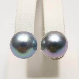 アコヤ真珠パールピアス 9.0-9.5mm ナチュラルカラー K14WG製 : 真珠  