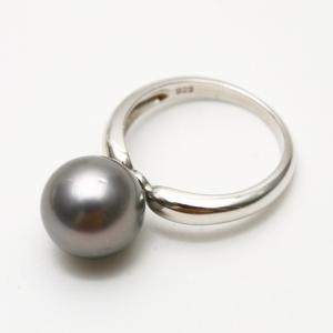タヒチ黒蝶真珠パールリング【指輪】 11mm チョコレートカラー 
