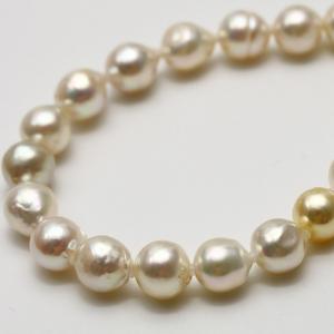 アコヤ真珠パール超ロングネックレス 6.5-7.0mm ゴールド系マルチ 