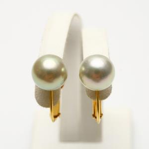 南洋白蝶真珠パールピアス 11mm ナチュラルゴールドカラー K18製
