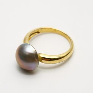 南洋白蝶真珠パールペンダントトップ 16×15mm ホワイトカラー K14WG製