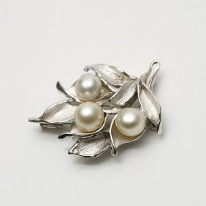 南洋白蝶真珠パールルース ケシ 14×11mm シルバーゴールドカラー