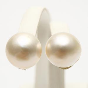 マベ真珠パールピアス 12mm ホワイトカラー K14WG製 : 真珠倶楽部 