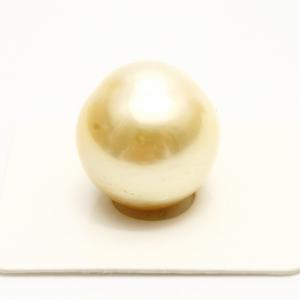 南洋白蝶真珠パールルース 片穴 18mm ナチュラルゴールドカラー : 真珠 