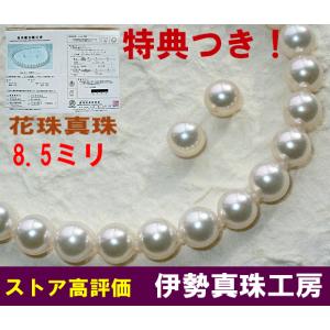 花珠 真珠 パール ネックレス セット 8.5ミリ 花珠真珠鑑別書つき