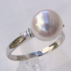 パール リング 普段使い 真珠指輪 あこや 本真珠 キュービック