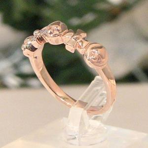 ダイヤモンド ブラックダイヤ プラチナ リング フラワー 花 黒ダイヤ