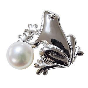 ブローチ カエル 蛙 かえる フロッグ 真珠ピンズ かえるブローチ