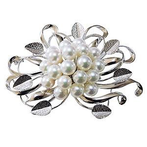 パール ブローチ パールブローチ フォーマル真珠 花 コサージュ 帯留め