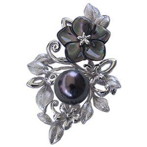 極希少⭐︎黒真珠11ミリ　シルバーブローチ　一品物ブラックパール 楽天市場】ブラックパール ブローチ 11mm SV925 黒真珠 タヒチ産