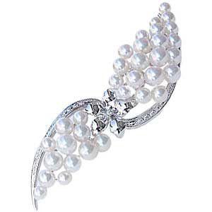 TASAKI（タサキ） 田崎真珠 マベパール ブローチ ダイヤモンド K18WG