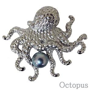 ★(祖師谷くん！)プレシャスオパール 12ミリ珠 ビーズ②&④ パール ブローチ ピンズ 本真珠 あこや アコヤ オクトパス たこ タコ