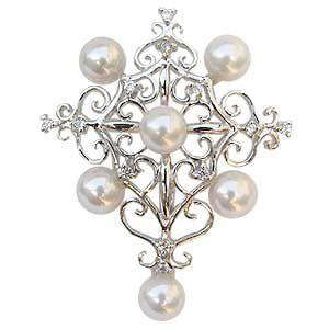 パール ブローチ パールブローチ 本真珠 k18 ゴールド ピンブローチ