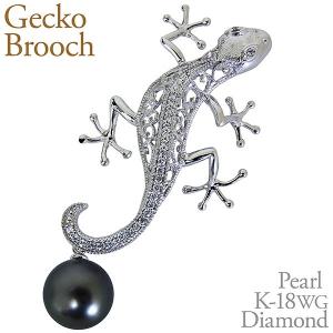 ブローチ ヤモリデザイン トカゲ ペンダント兼用可 ダイヤモンド k18
