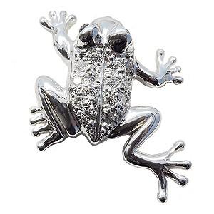 カエル ラペルピン ダイヤモンド サファイア かえる カエルブローチ