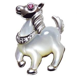 ブローチ ヤモリデザイン トカゲ ペンダント兼用可 ダイヤモンド k18