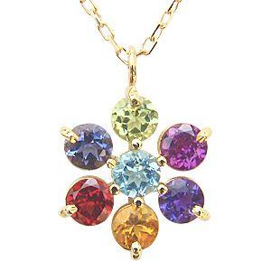 アミュレット ペンダント ネックレス 天然石 マルチカラーネックレス 