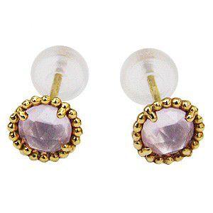 スモーキークォーツ ピアス フックピアス チェーンピアス k18 18k 18金