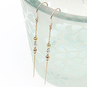 ピアス チェーンピアス プラチナ pt900 pt850 スタッドピアス ロング