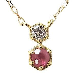 ネックレス ルビー ダイヤモンド ダイヤ 0.03ct 18金 k18 ネックレス ルビー ダイヤモンド ダイヤ 0.03ct 18金 k18