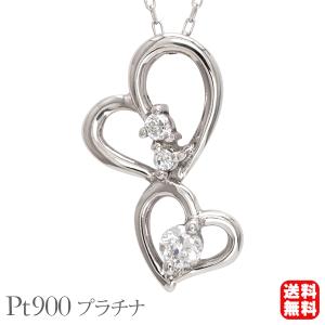 ハート ダイヤモンド ネックレス ハートネックレス ダイヤモンドネックレス ダイヤ 0.05ct プラチナ レディース 送料無料 カジュアル プレゼント ギフト pu｜shinjunomori