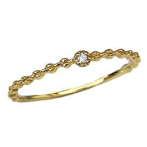 【在庫セール】K18 ゴールド ハート型リング ダイヤモンド　ピンキー drmcf16d_sb.jpg