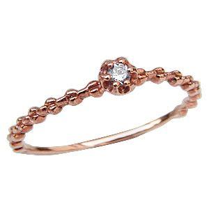 ダイヤモンド リング V字 指輪 ダイヤリング k10 10k 10金 ピンク