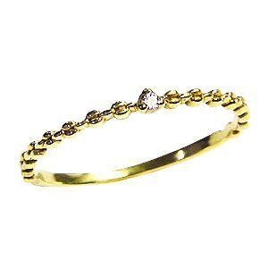 ダイヤモンドリング 一粒ダイヤ 0.01ct 指輪 イエローゴールド k10