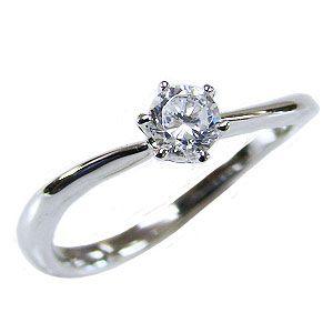 ダイヤモンド リング V字 指輪 ダイヤリング k10 10k 10金 ホワイト