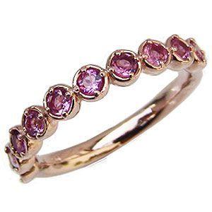 ピンクトルマリンリング エタニティリング ピンキーリング ハーフ