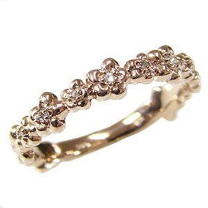 k18 ダイヤモンド リング リボンリング 18k 18金 ピンクゴールド